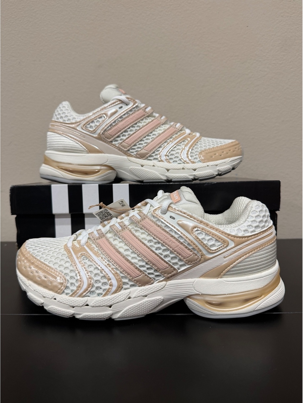 Size 9 - Adidas Women’s Adistar Control 5 “Off White Blush Pink Grey”